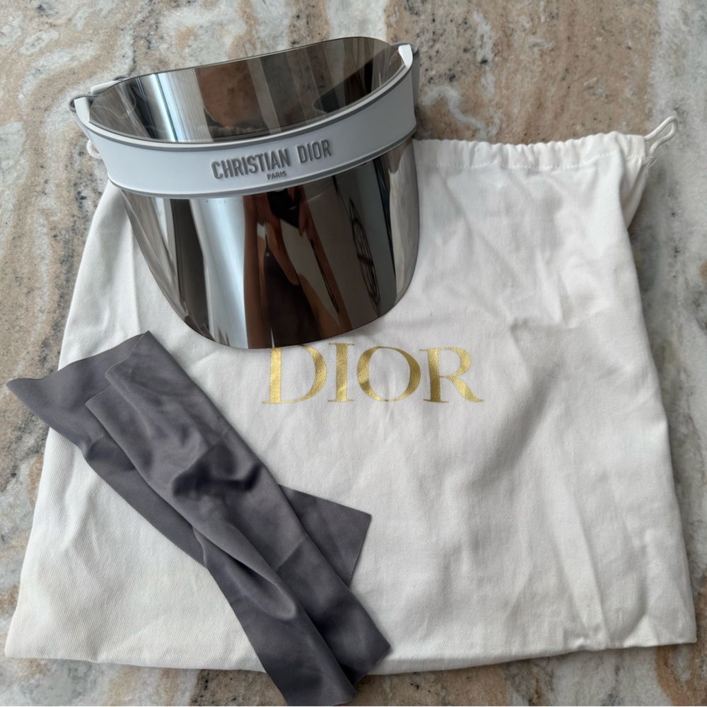 Dior Elegant White and Silver Visor